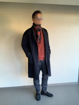 「ワインレッド」｜「アイテム（その他アウター）」を使った、しげさん（メンズ・177cm）の冬コーディネート