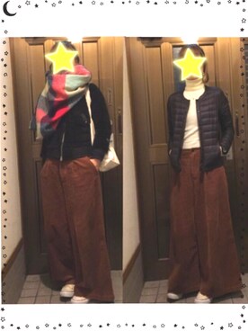 「Champion（チャンピオン）のアイテム（MA-1）」を使った、NAOさん（レディース・162cm）の冬コーディネート