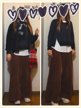 「Champion（チャンピオン）のアイテム（MA-1）」を使った、NAOさん（レディース・162cm）の春コーディネート