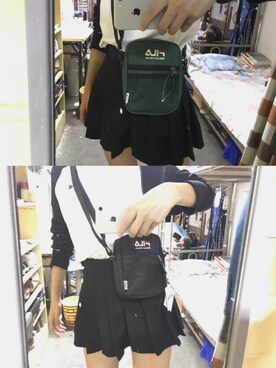 「Champion（チャンピオン）の【Champion】 チャンピオン ベースボール ロング Tシャツ（Tシャツ/カットソー、ホワイト系）」を使った、一头春之猪さん（レディース・170cm）の秋コーディネート