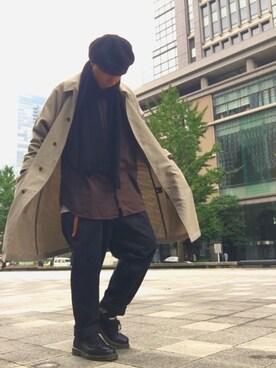 「Steven Alan」｜「アイテム（ハンチング/ベレー帽）」を使った、tamusonさん（メンズ・171cm）の秋コーディネート