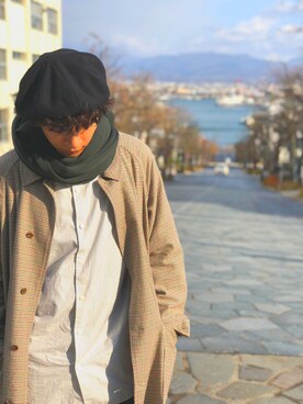 「Steven Alan」｜「アイテム（ハンチング/ベレー帽）」を使った、tamusonさん（メンズ・171cm）の秋コーディネート