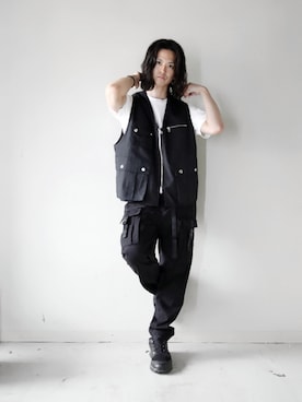 「半袖シャツ」｜「アイテム（ベスト）」を使った、KENTO TAKAHASHIさん（メンズ・170cm・20代）の夏コーディネート