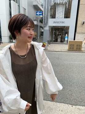 「mystic（ミスティック）のアイテム（ブルゾン）」を使った、ヨシヤマ アヤカさん（レディース・159cm）の春コーディネート