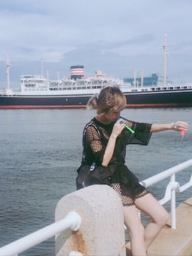 「海」｜「アイテム（その他トップス）」を使った、ᐢ⩌⌯⩌ᐢさん（レディース・154cm）の夏コーディネート