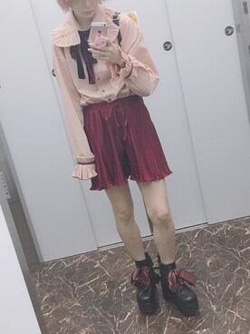 「Romantic Standard（ロマンティックスタンダード）のアイテム（パンツ）」を使った、ᐢ⩌⌯⩌ᐢさん（レディース・155cm）の夏コーディネート