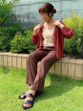 「アイテム（タンクトップ、ベージュ系）」を使った、Kiyoraさん（レディース・160cm）の夏コーディネート