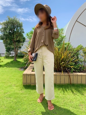 「着まわしコーデ」｜「アイテム（帽子）」を使った、Kiyoraさん（レディース・160cm）の夏コーディネート