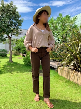 「SLY（スライ）のアイテム（デニムパンツ）」を使った、Kiyoraさん（レディース・160cm）の夏コーディネート