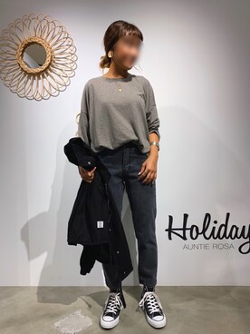 「ピスタチオ」｜「アイテム（ミリタリージャケット）」を使った、Kiyoraさん（レディース・160cm）の秋コーディネート