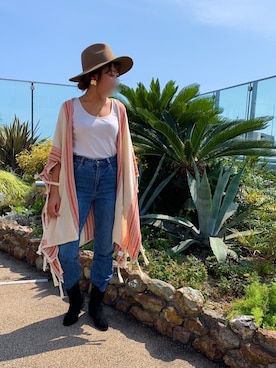 「アイテム（ポンチョ）」を使った、Kiyoraさん（レディース・160cm）の秋コーディネート