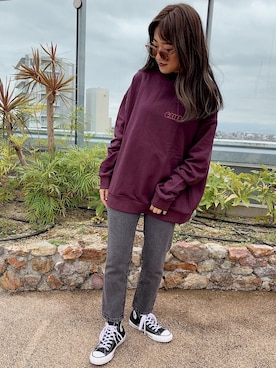 「コンバース ハイカット」｜Kiyoraさん（レディース・160cm）の秋コーディネート