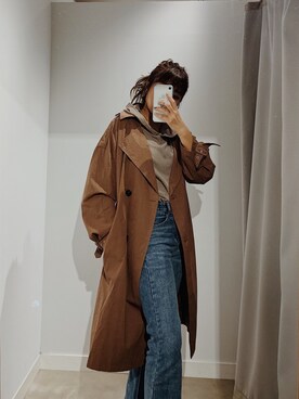「アイテム（トレンチコート）」を使った、Kiyoraさん（レディース・160cm・10代）の秋コーディネート
