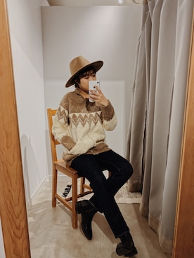 「SLY（スライ）のアイテム（デニムパンツ）」を使った、Kiyoraさん（レディース・160cm）の秋コーディネート