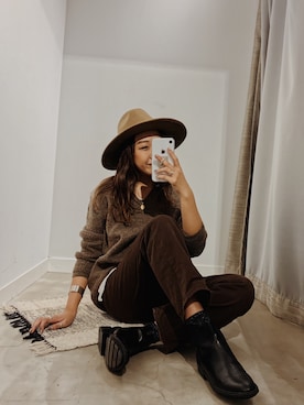 「SLY（スライ）のアイテム（デニムパンツ）」を使った、Kiyoraさん（レディース・160cm）の秋コーディネート