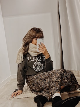 「アイテム（マフラー）」を使った、Kiyoraさん（レディース・160cm・10代）の秋コーディネート