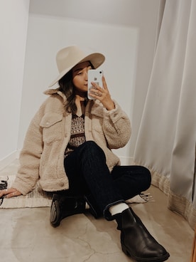 「アイテム（デニムジャケット）」を使った、Kiyoraさん（レディース・160cm・10代）の秋コーディネート