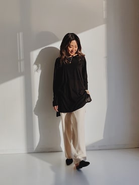 「Auntie Rosa Holiday（アンティローザホリデー）のアイテム（その他パンツ）」を使った、Kiyoraさん（レディース・160cm）の春コーディネート