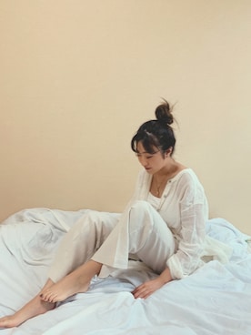 「部屋撮り」｜「アイテム（ワンピース/ドレス）」を使った、Kiyoraさん（レディース・160cm）の春コーディネート