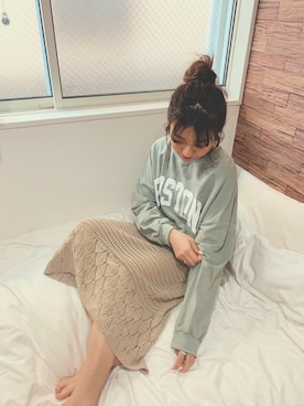 「SLY（スライ）のアイテム（スカート）」を使った、Kiyoraさん（レディース・160cm）の春コーディネート