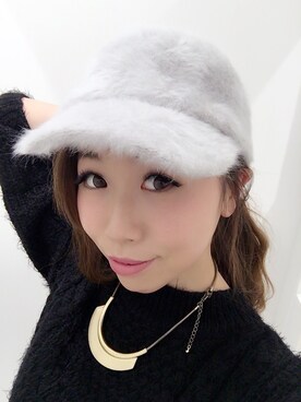 「CECIL McBEE（セシルマクビー）のアイテム（キャップ）」を使った、Kさん（レディース・156cm）の冬コーディネート