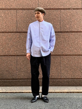 「HARUTA」｜「アイテム（ハンチング/ベレー帽）」を使った、ryoさん（メンズ・180cm）の春コーディネート