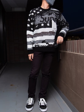 Supreme ロゴ柄 ニットセーター グレー系 Supreme ロゴ柄 ニットセーター グレー系