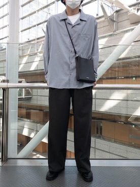 「glabella（グラベラ）のスプリットレザー（牛床革） Uチップ オックスフォード シューズ（ドレスシューズ）」を使った、kazuさん（メンズ・178cm）の春コーディネート