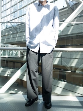 「glabella（グラベラ）のスプリットレザー（牛床革） Uチップ オックスフォード シューズ（ドレスシューズ）」を使った、kazuさん（メンズ・178cm）の春コーディネート