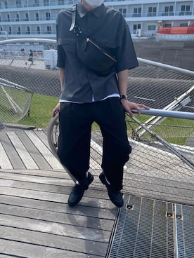 「glabella（グラベラ）のスプリットレザー（牛床革） Uチップ オックスフォード シューズ（ドレスシューズ）」を使った、kazuさん（メンズ・178cm）の春コーディネート