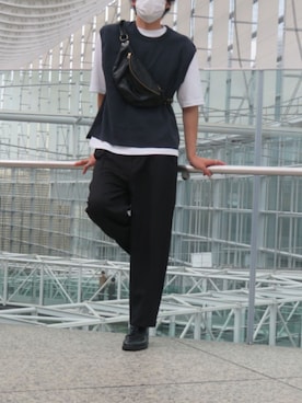 「glabella（グラベラ）のスプリットレザー（牛床革） Uチップ オックスフォード シューズ（ドレスシューズ）」を使った、kazuさん（メンズ・178cm）の春コーディネート