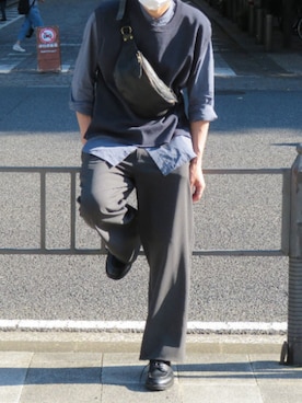 「glabella（グラベラ）のスプリットレザー（牛床革） Uチップ オックスフォード シューズ（ドレスシューズ）」を使った、kazuさん（メンズ・178cm）の夏コーディネート