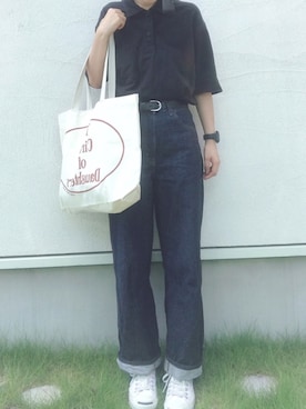 「コンバース」｜「アイテム（デニムパンツ）」を使った、mikaさん（レディース・159cm）の夏コーディネート