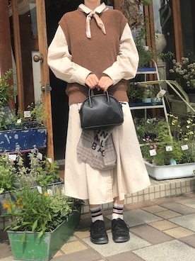 「ラブアンドピース2020」｜「アイテム（シャツワンピース）」を使った、mikaさん（レディース・159cm）の秋コーディネート