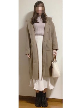 「RAY CASSIN（レイカズン）のアイテム（ダッフルコート）」を使った、みいさん（レディース・169cm）の冬コーディネート