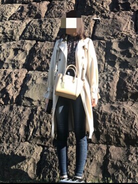 「archives（アルシーヴ）のアイテム（トレンチコート）」を使った、みいさん（レディース・169cm）の冬コーディネート