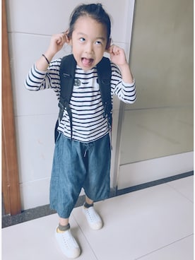 「I.S.（アイエス）のアイテム」を使った、momofufuさん（キッズ・110cm）の春コーディネート