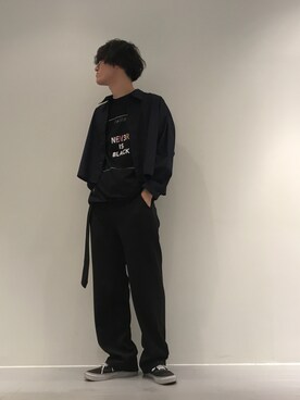 「SYU.HOMME/FEMM（シュウ）のアイテム（パンツ）」を使った、r.kobata1204さん（メンズ・182cm）の春コーディネート