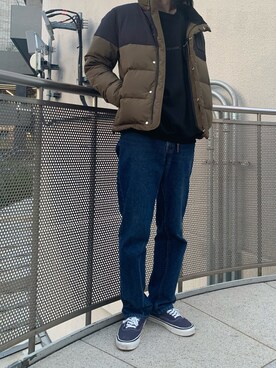 「Lui's（ルイス）のアイテム（ダウンジャケット/コート）」を使った、r.kobata1204さん（メンズ・182cm）の秋コーディネート
