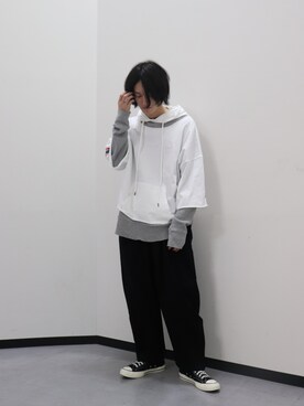 「CONVERSE（コンバース）のCONVERSE コンバース オール スター オックス / ALL STAR OX(BLACK) 32160321（スニーカー）」を使った、r.kobata1204さん（メンズ・182cm・20代）の夏コーディネート