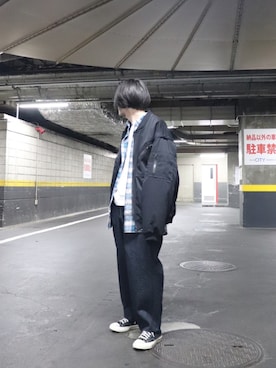 「ESSAY（エッセイ）のアイテム（パンツ）」を使った、r.kobata1204さん（メンズ・182cm）の秋コーディネート
