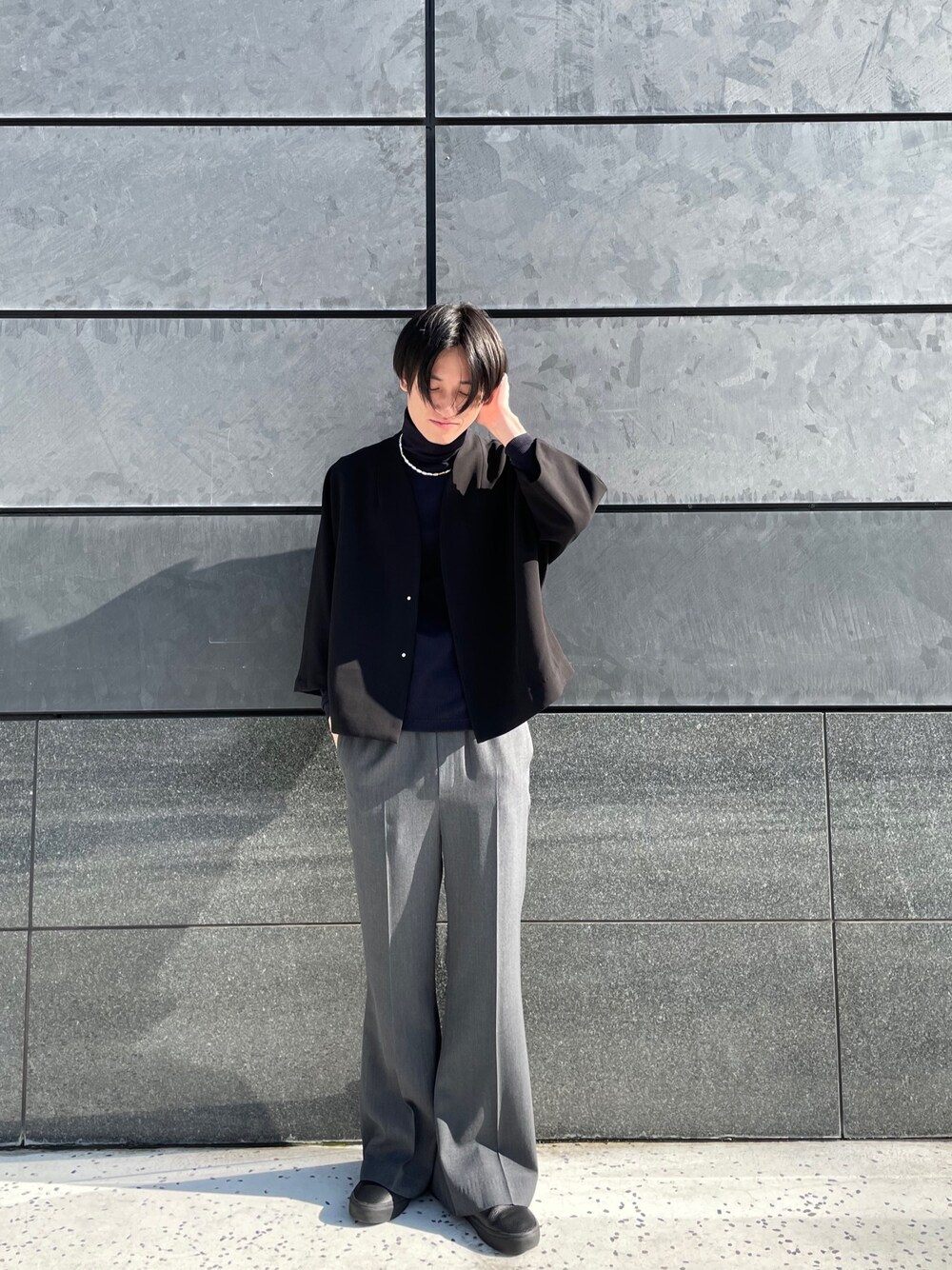 CARREMAN 8分袖ビッグシルエットジャケットを使った人気ファッション