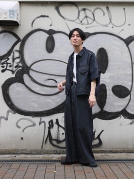 「Lui's（ルイス）のアイテム（デニムジャケット）」を使った、r.kobata1204さん（メンズ・182cm）の春コーディネート