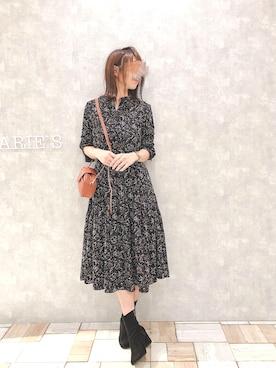「Aunt Marie's（アントマリーズ）のアイテム（ショルダーバッグ）」を使った、___Nanaさん（レディース・170cm）の秋コーディネート