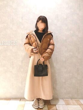 「Aunt Marie's（アントマリーズ）のアイテム（Tシャツ/カットソー）」を使った、___Nanaさん（レディース・170cm）の秋コーディネート