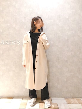 「Aunt Marie's（アントマリーズ）のアイテム（その他パンツ）」を使った、___Nanaさん（レディース・170cm）の秋コーディネート