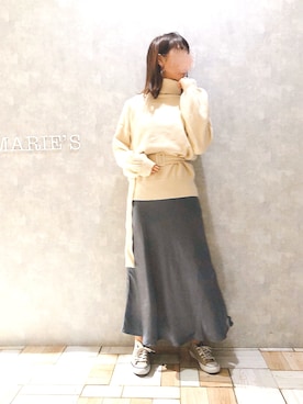 「Aunt Marie's（アントマリーズ）のアイテム（ニット/セーター）」を使った、___Nanaさん（レディース・170cm）の冬コーディネート