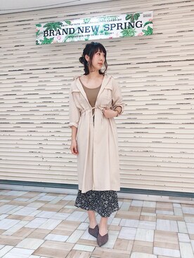 「アントマリーズ」｜「アイテム（シャツワンピース）」を使った、___Nanaさん（レディース・170cm）の春コーディネート