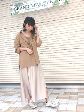 「Aunt Marie's（アントマリーズ）のアイテム（スカート）」を使った、___Nanaさん（レディース・170cm）の春コーディネート