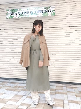 「Aunt Marie's（アントマリーズ）のアイテム（その他パンツ）」を使った、___Nanaさん（レディース・170cm）の春コーディネート